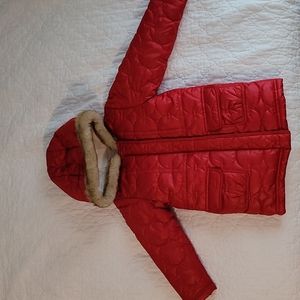 Fluffy Red Toddler Jacket 5T.